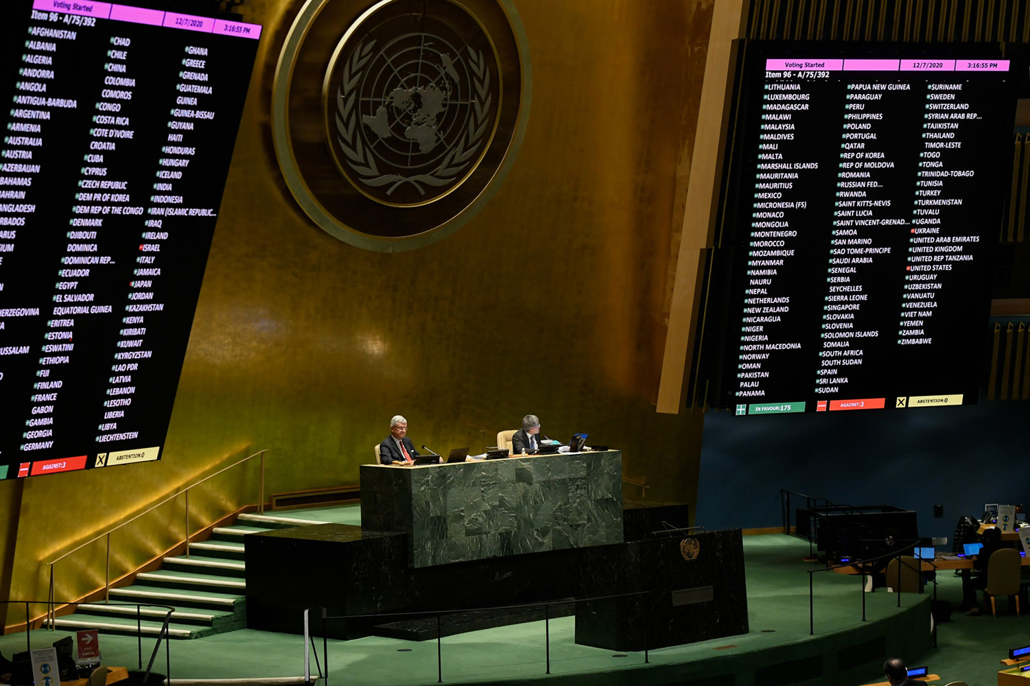 View of the General Assembly Hall during voting