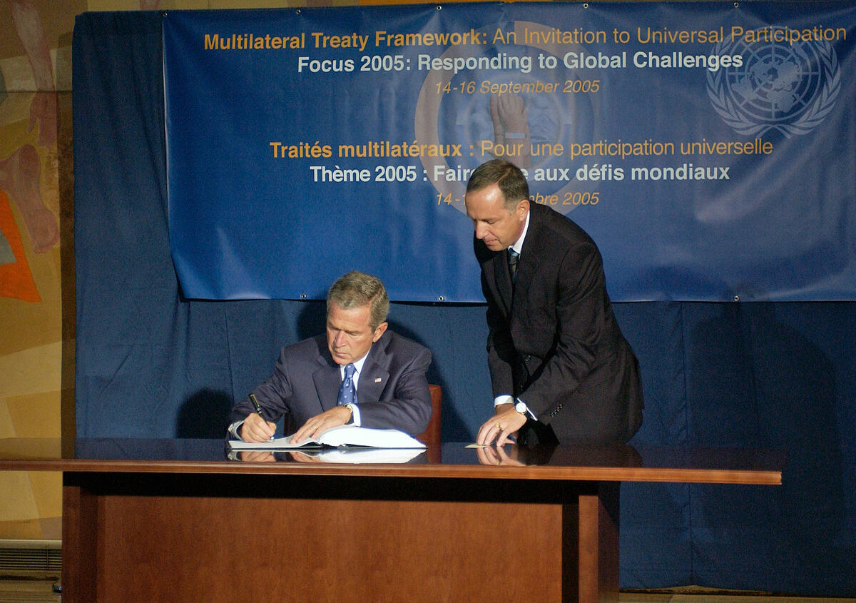 Bush signs treaty