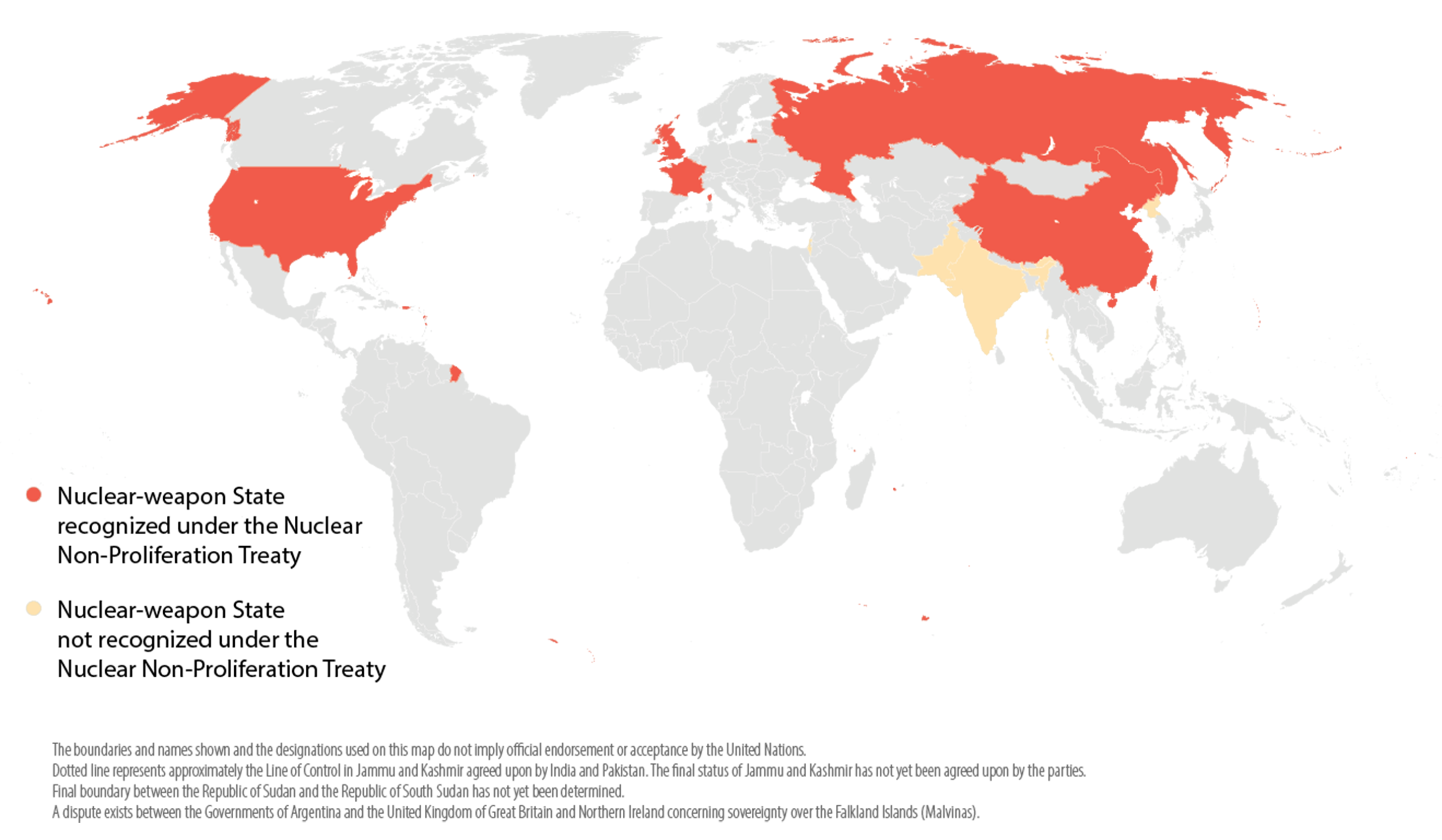 World map highlighting countries with nuclear modernization programmes